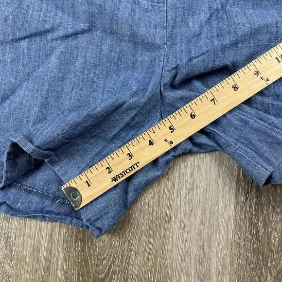 Isaac Mizahari Blue Terry Slub Cotton Shorts Women's 6 Lightweight - Picture 13 of 16